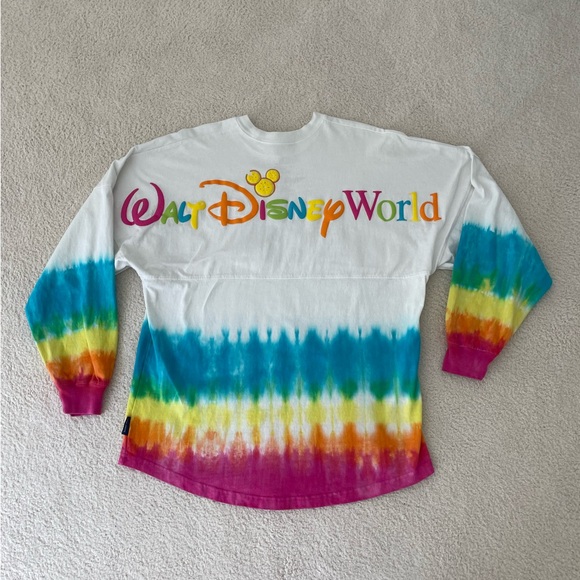 Walt Disney World Spirit Jersey Tie Dye Lemon Small Long Sleeve Rare! - Picture 1 of 10